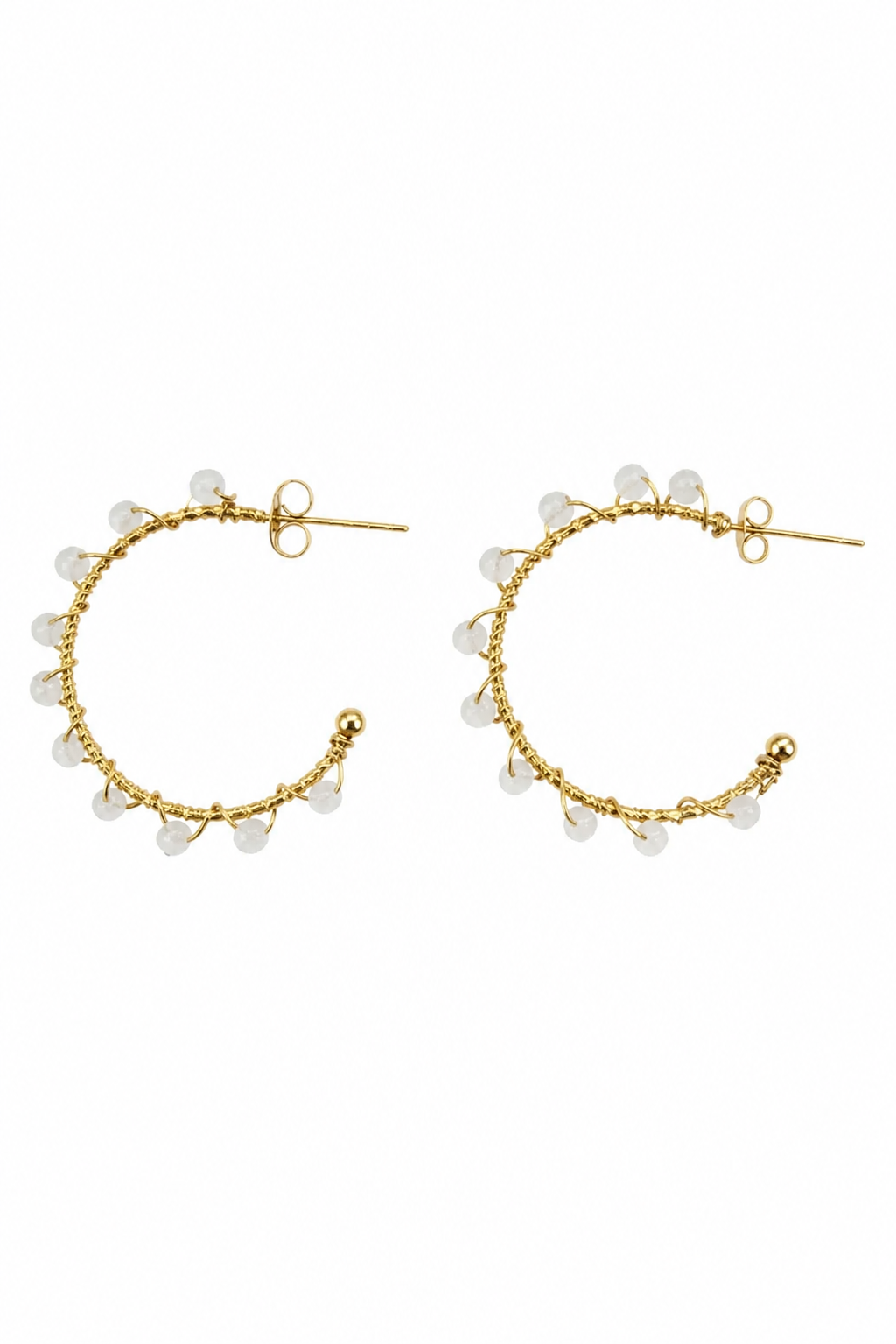 Boucles d'oreilles design contemporain doré