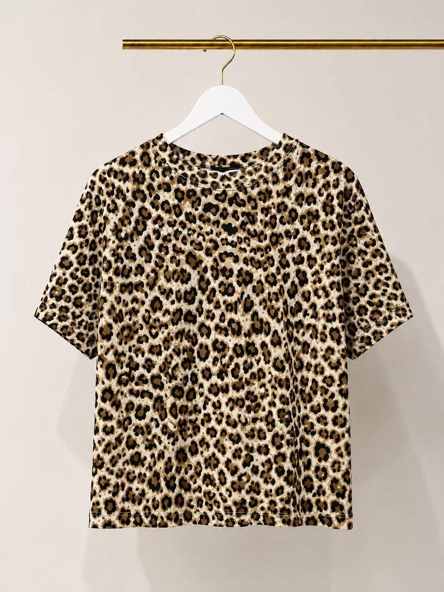 T-shirt motif léopard – MILLA MODE