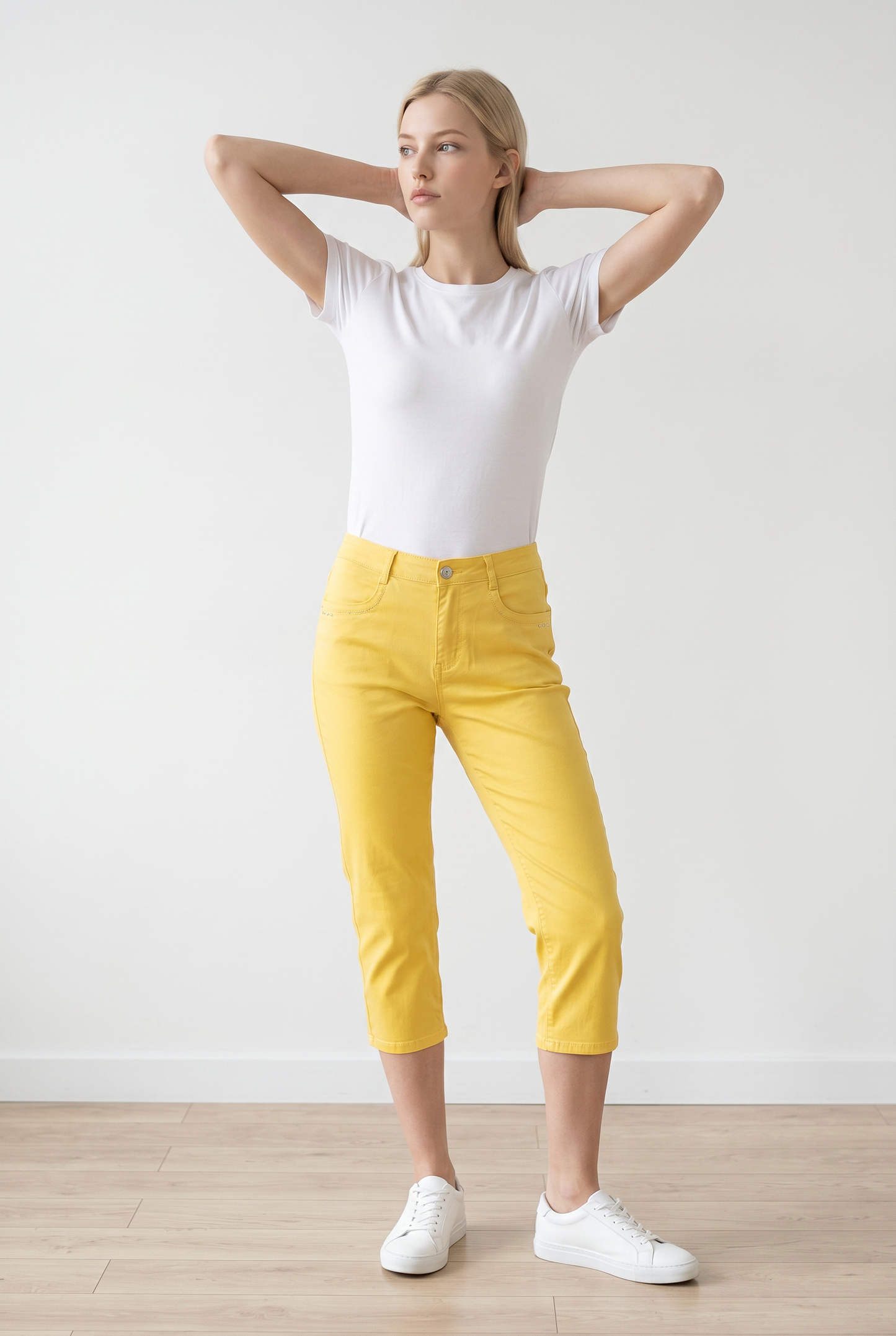 Pantacourt jaune soleil QUING – Roc en Beauté