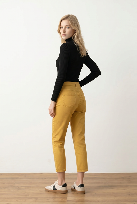 Pantacourt jaune soleil QUING – Roc en Beauté