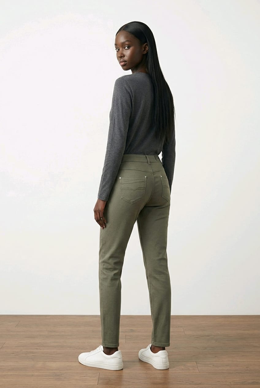 Pantalon 7/8 kaki QUING – Roc en Beauté