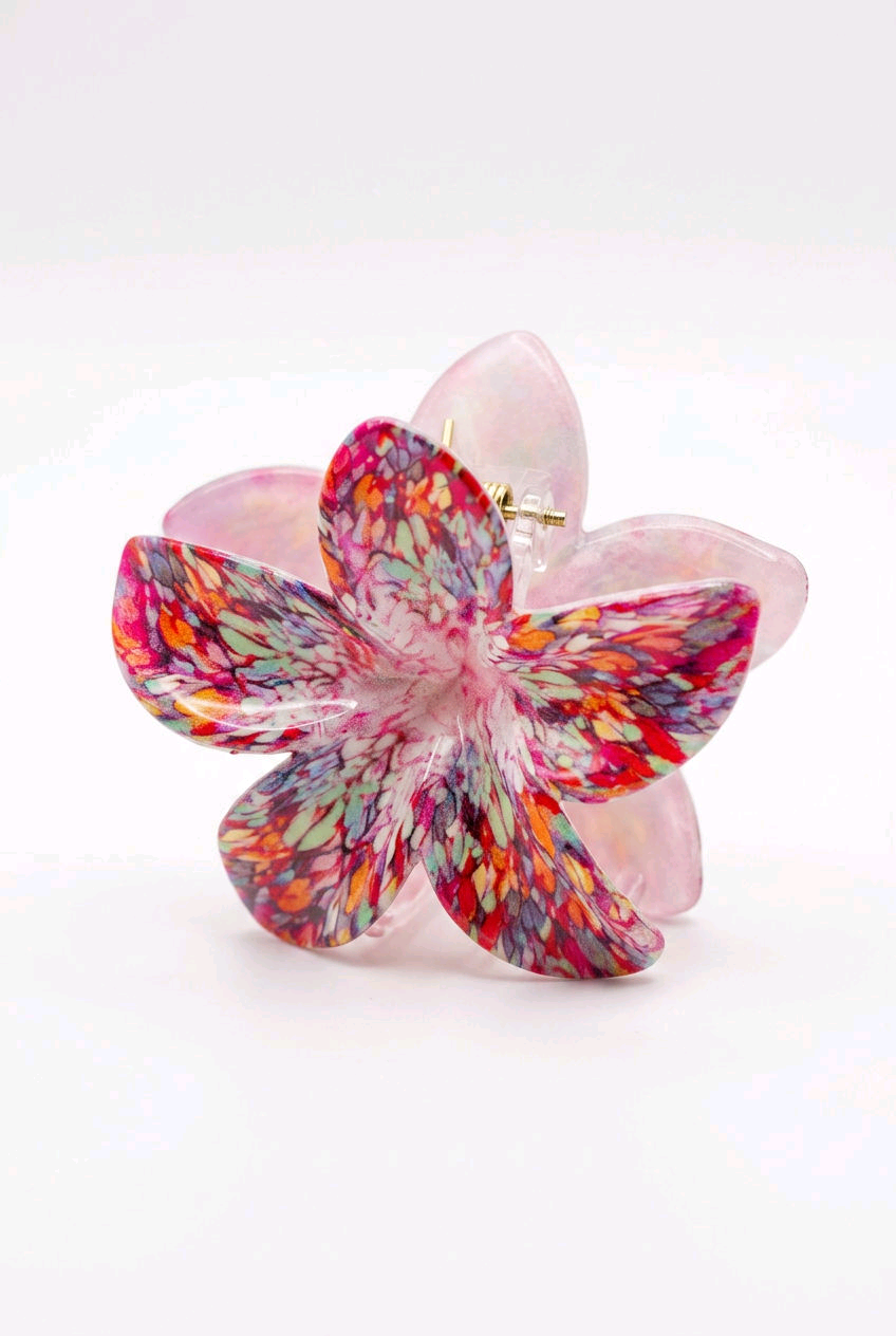Pince fleur multicolore ton rosé