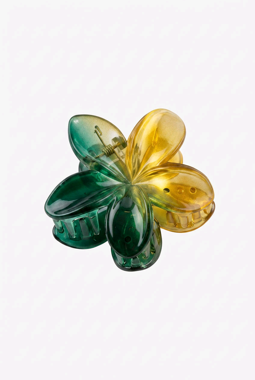 Pince fleur vert dorée
