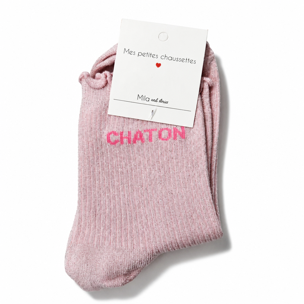 Chaussette rose chaton