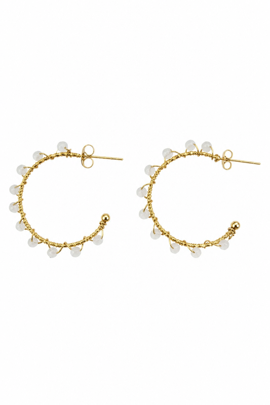 Boucles d'oreilles design contemporain doré