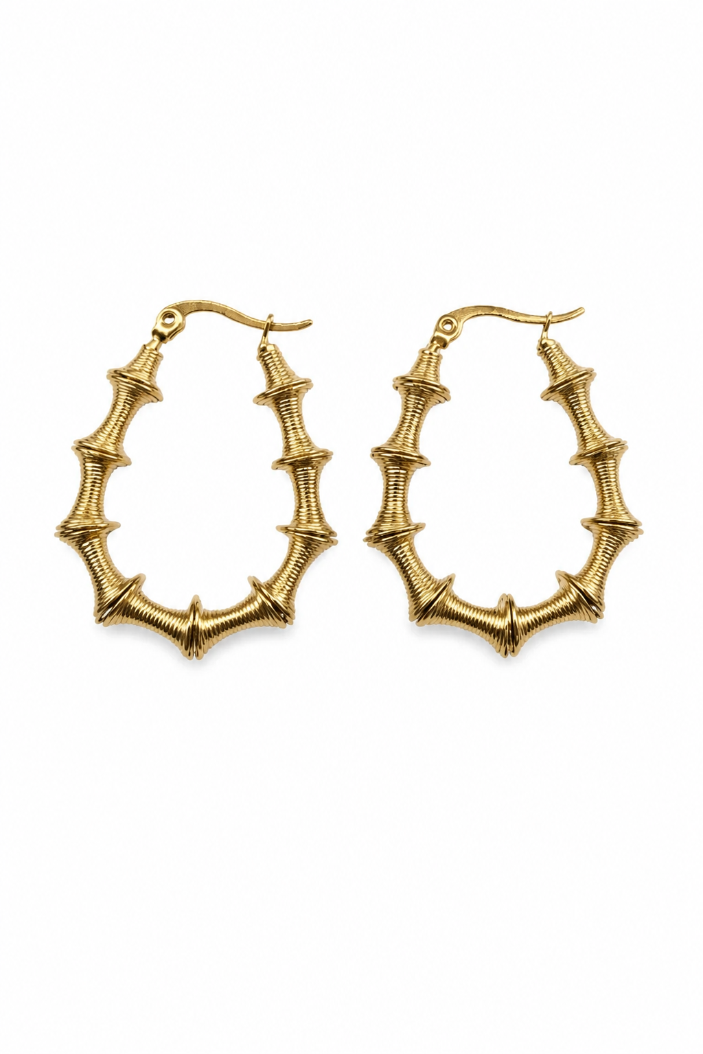 Boucles d'oreilles pendantes perles facettées dorées