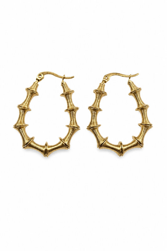 Boucles d'oreilles pendantes perles facettées dorées