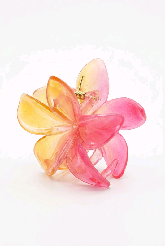 Pince fleur jaune orange rose