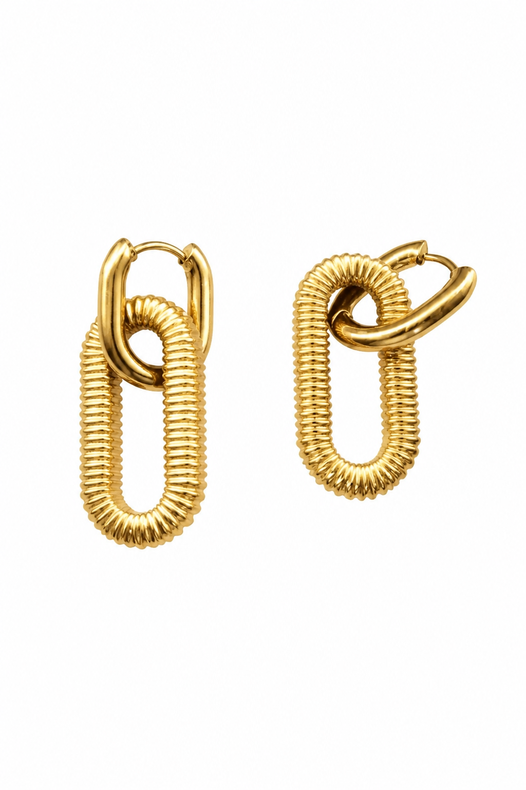 Boucles d'oreilles maillons entrelacés dorés