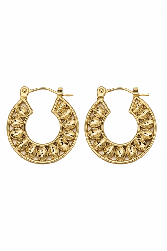 Créoles dorées cabochons ovales