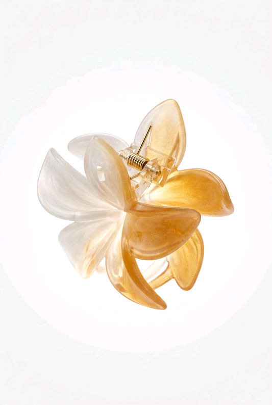 Pince fleur dorée blanc