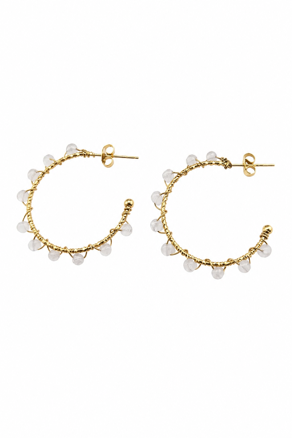 Boucles d'oreilles perles dégradé dorées