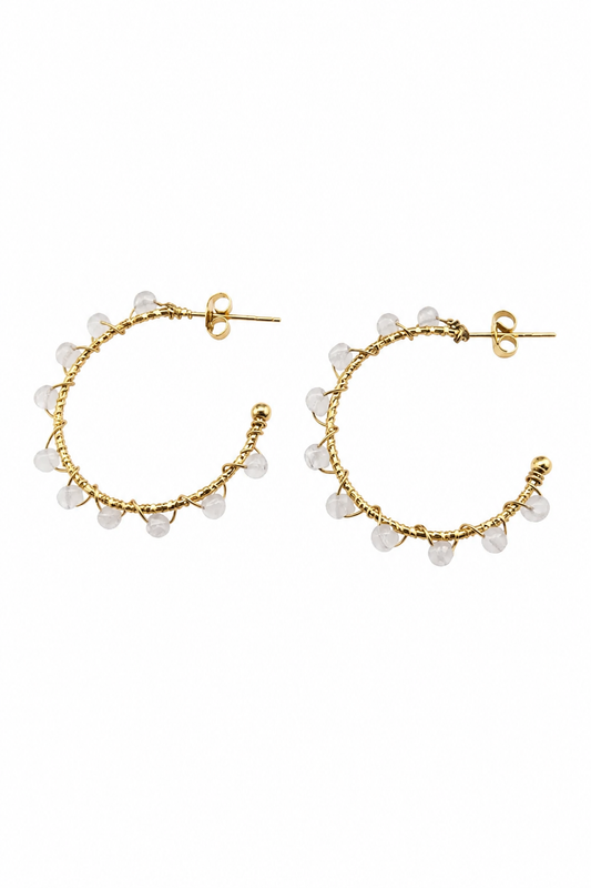 Boucles d'oreilles perles dégradé dorées