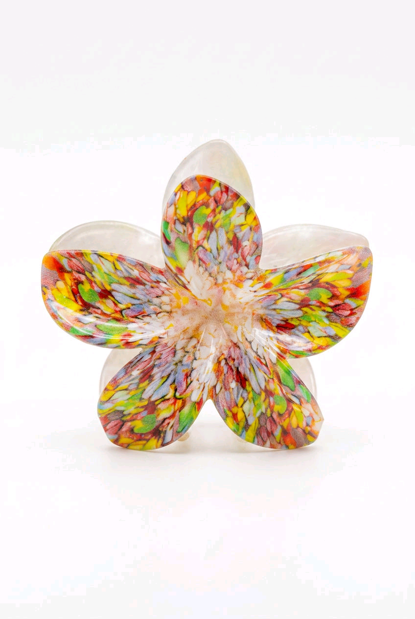 Pince fleur multicolore ton jaune