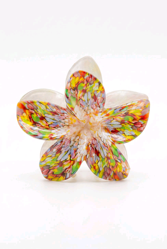 Pince fleur multicolore ton jaune