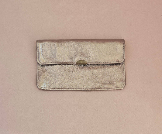 Porte monnaie cuir tout en un compact: Acier
