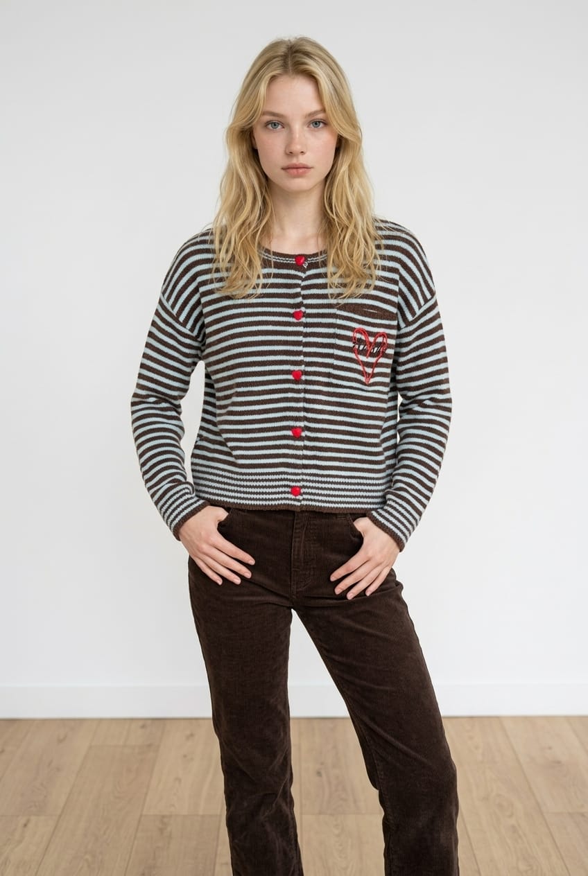 Gilet rayé cœur parisien – EMMASH