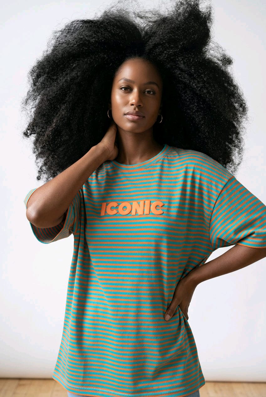 T-shirt oversize iconic fines rayures – EMMASH