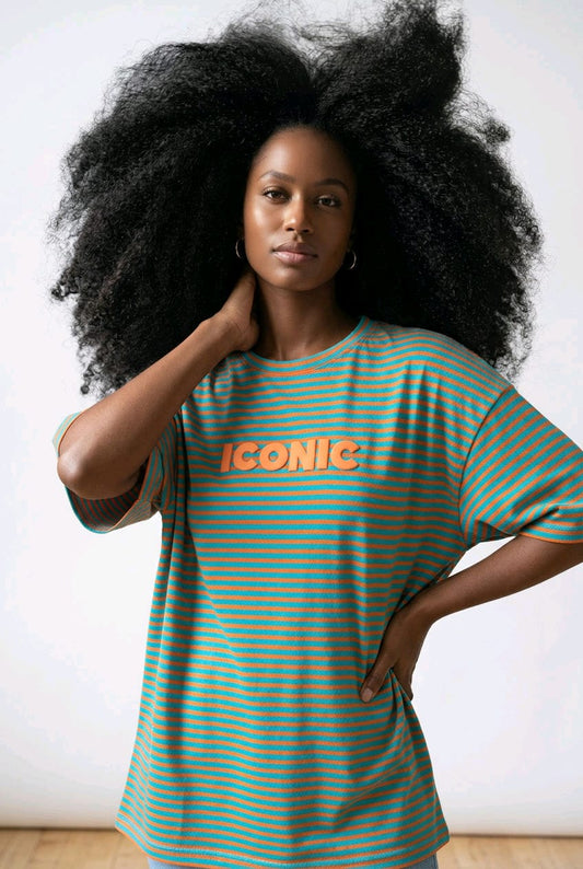 T-shirt oversize iconic fines rayures – EMMASH