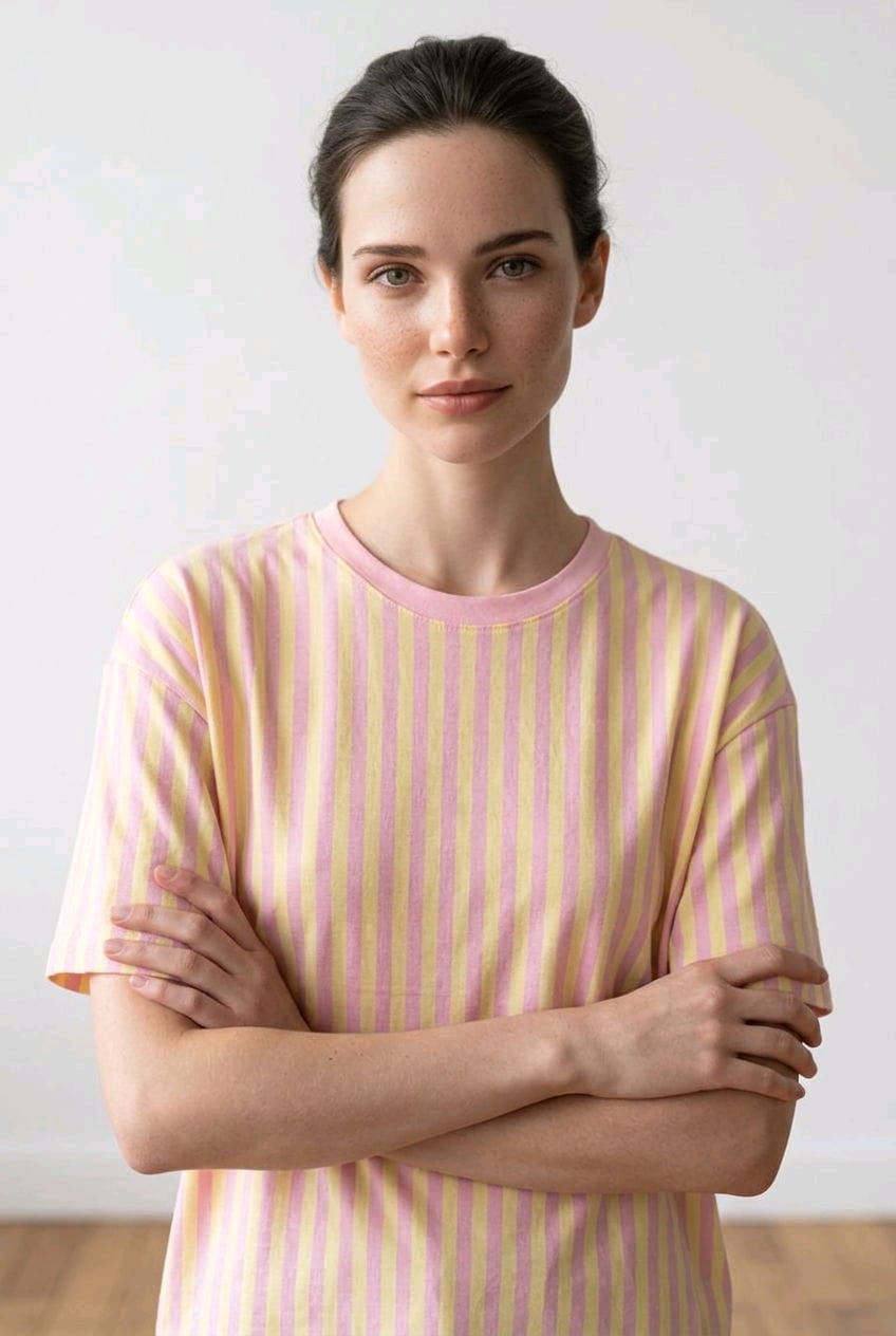 T-shirt rayé dos cœur ajouré tendance – EMMASH