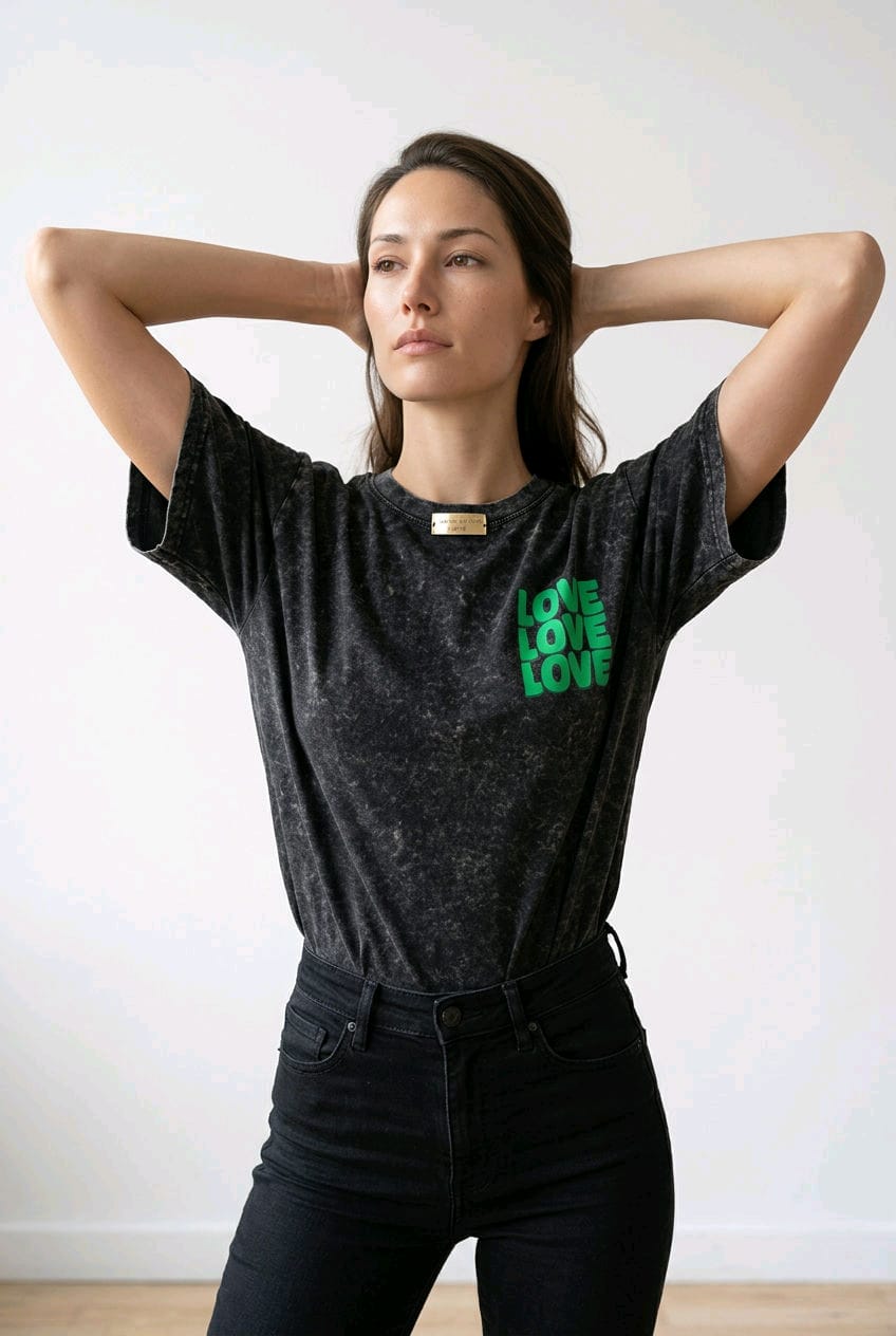 T-shirt oversize imprimé Love blanc – EMMASH