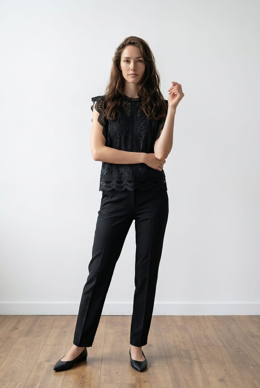 Haut sans manches en dentelle blanc – MILLA MODE