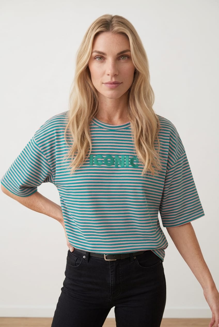 T-shirt oversize iconic fines rayures – EMMASH