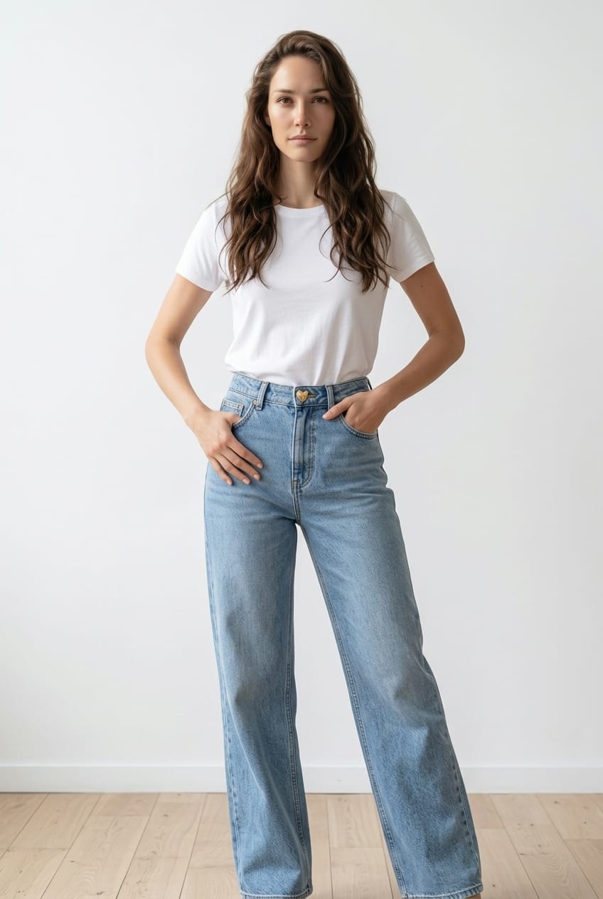 Jean taille haute coupe large – EMMASH