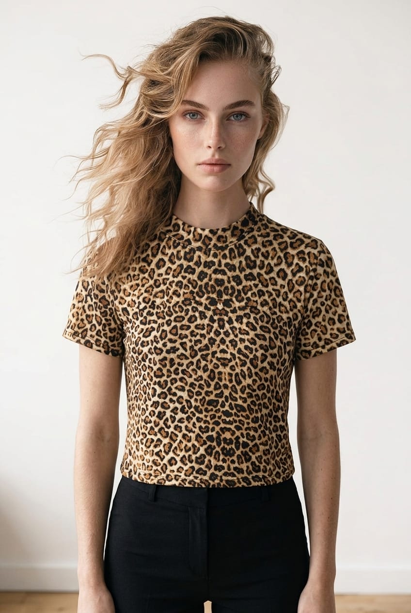 T-shirt motif léopard – MILLA MODE