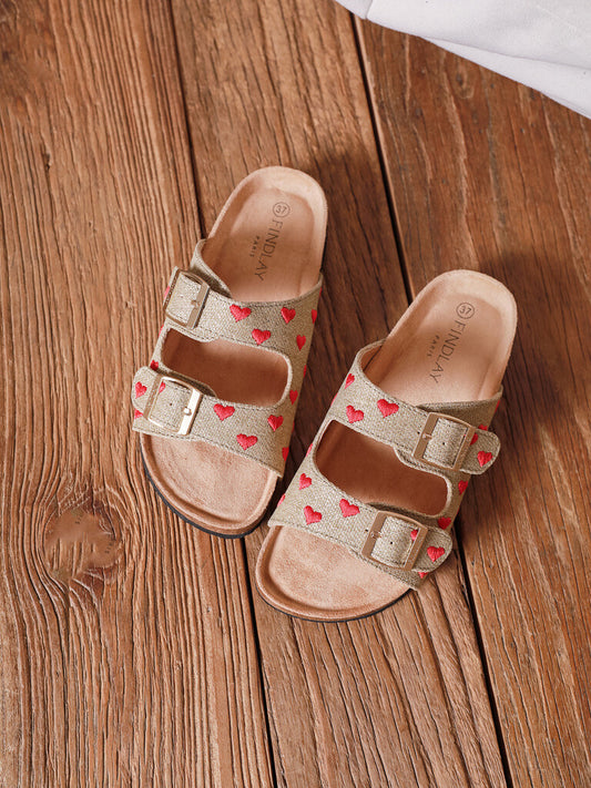 Sandales doubles brides doré