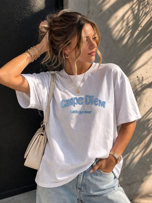 T-shirt brodé blanc